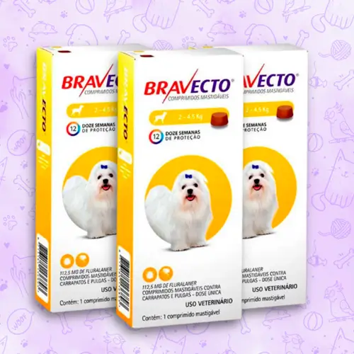 Bravecto - Raças de 2Kg a 4,5Kg - Comprimidos Mastigaveis